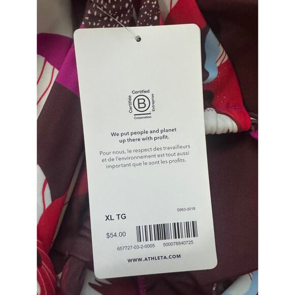 NWT Athleta | Purple / Red / Blue / Cream Floral Plunge Bikini Top | Size XL - Picture 7 of 9